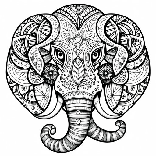 Elephant Portrait Art Activity for All Ages Animals - HuLaHo Coloring Pages